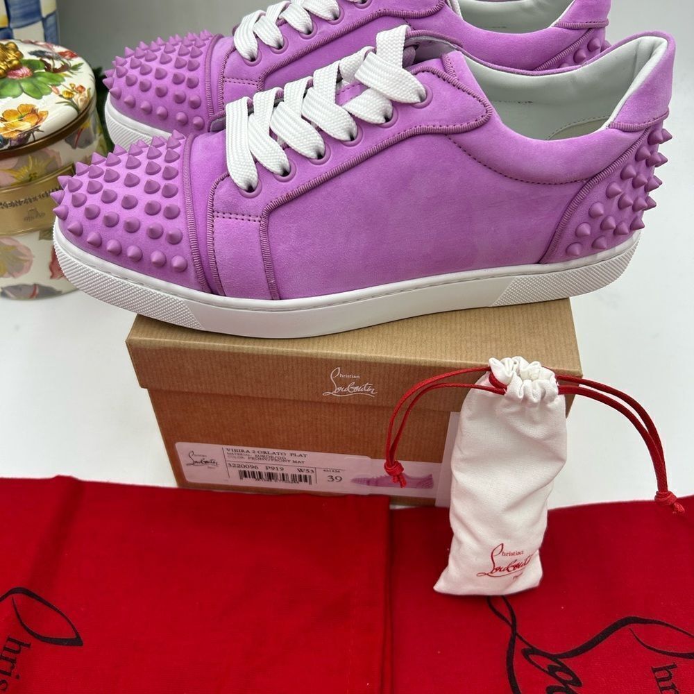 Women's Christian Louboutin viera flat sneaker size 39 made in Italy - Picture 6 of 11